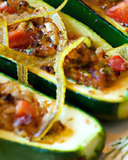 Delicious Low-Carb Zucchini Boats Stuffed with Ground Turkey