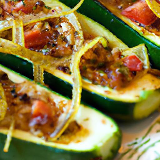 Delicious Low-Carb Zucchini Boats Stuffed with Ground Turkey