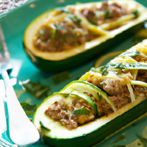 Delicious Low-Carb Zucchini Boats Stuffed with Ground Turkey