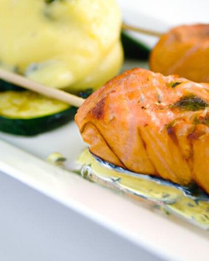 Savor Summer: Grilled Salmon Skewers with Zesty Dill Sauce