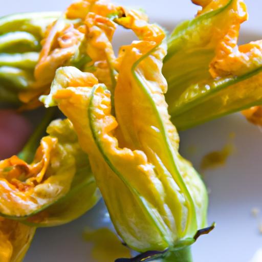 Golden Bites: Cheese-Stuffed Deep-Fried‌ Zucchini ⁣Blossoms