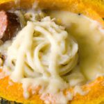 Creamy Alfredo Spaghetti Squash with Savory Sausage Twist