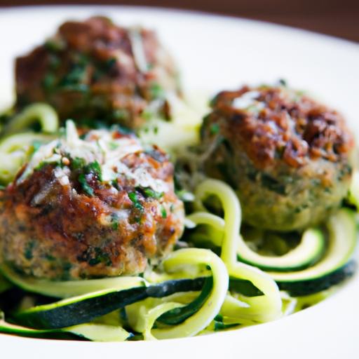 Delicious Paleo Meatballs Served Over Zesty Zucchini Noodles