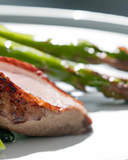 Perfectly Cooked Sous Vide Duck Breast with Tender Asparagus